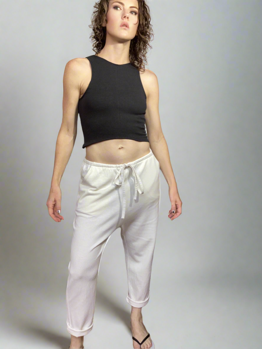 Effortless Hemp-Cotton Drawstring Pants