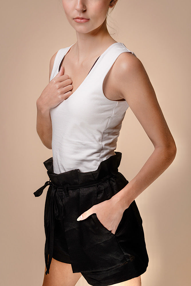 Linen Paperbag Shorts