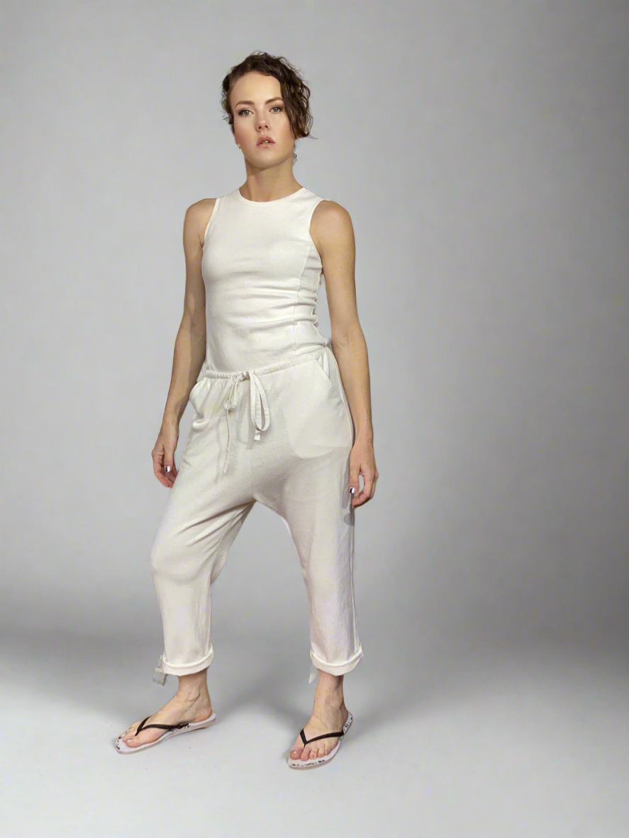 Effortless Hemp-Cotton Drawstring Pants
