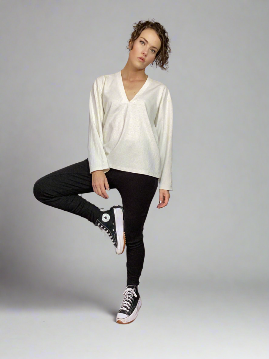 Luxe Loose-Fit Low V-Panel LSLV T-Shirt