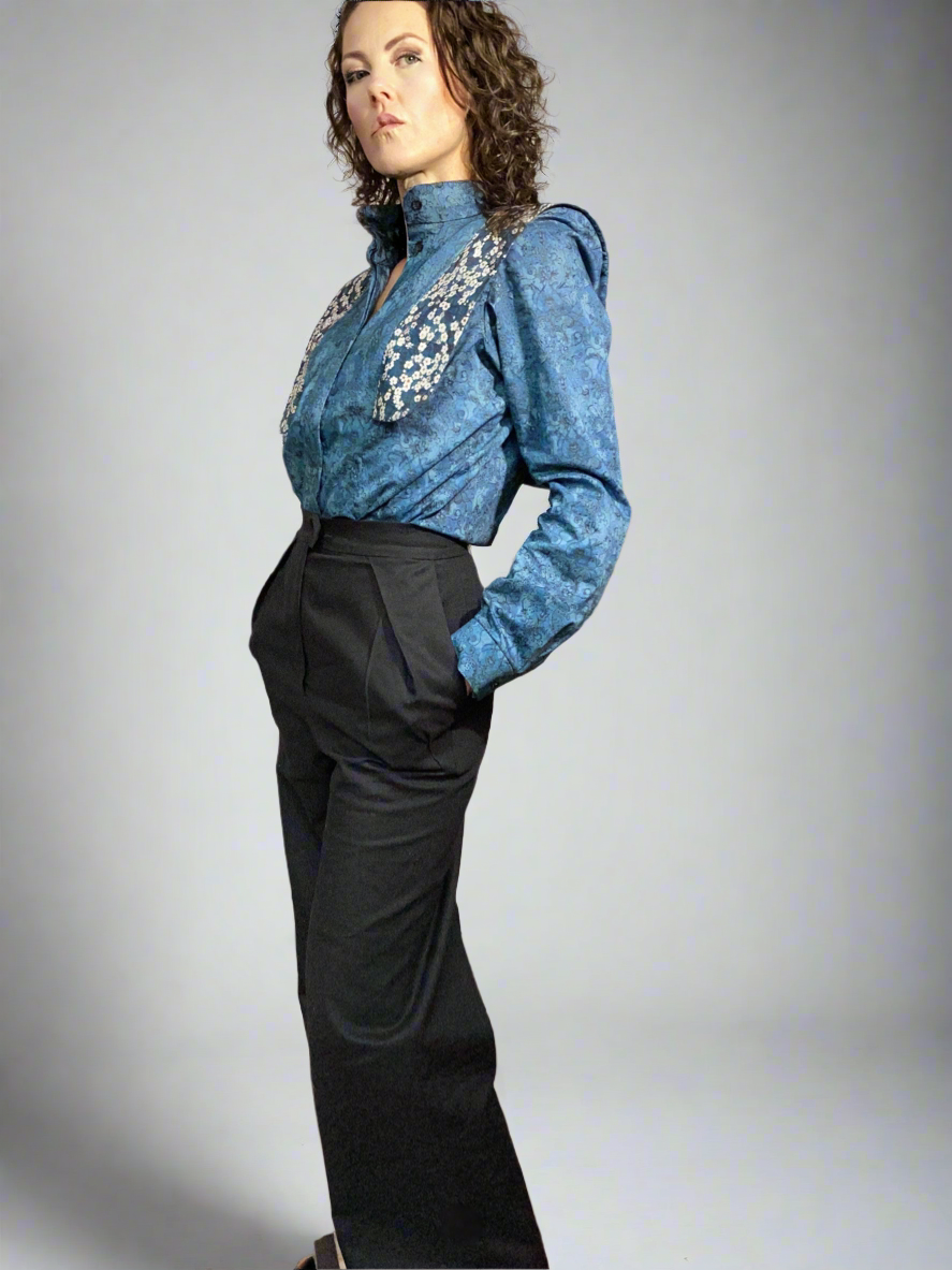 Tailored Wide-Leg High-Waisted Trousers