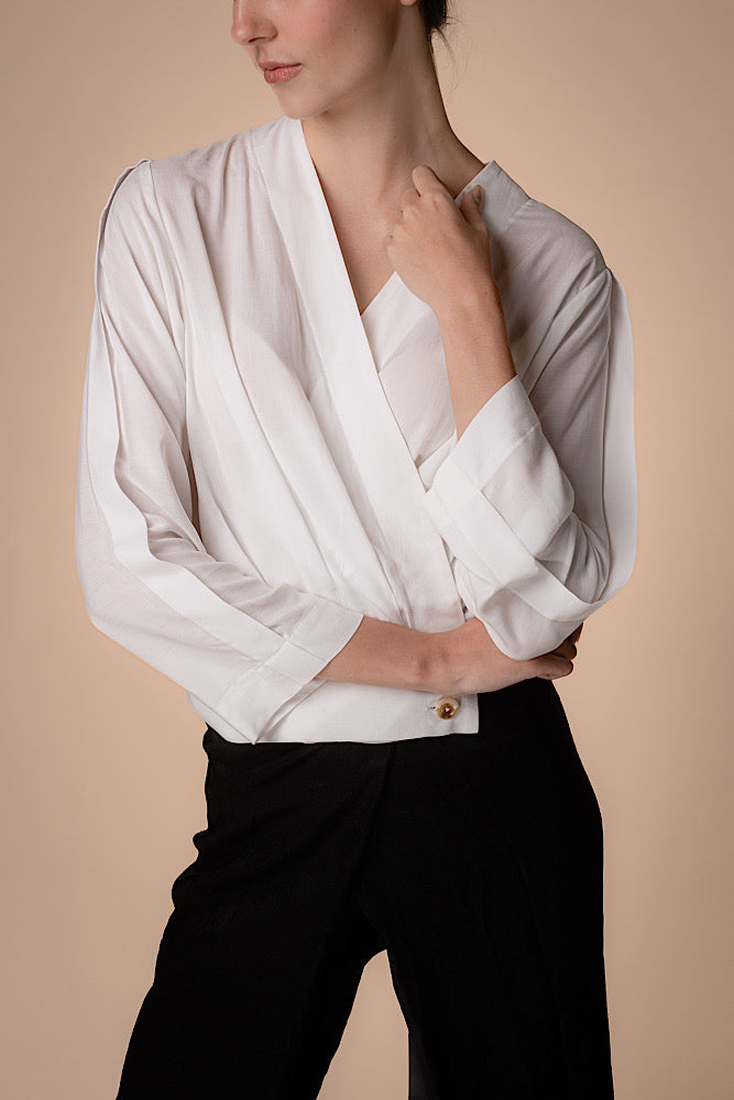 Flow Wrap Viscose Blouse