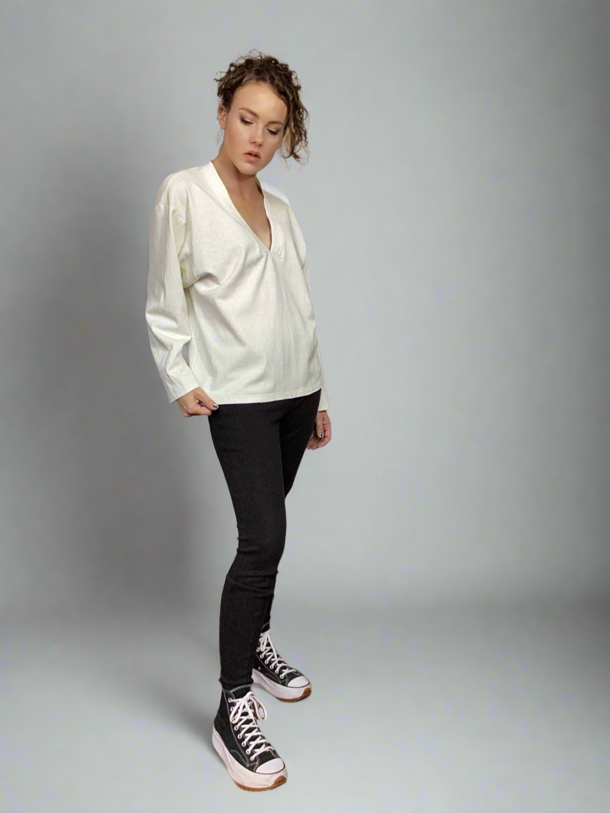 Luxe Loose-Fit Low V-Panel LSLV T-Shirt
