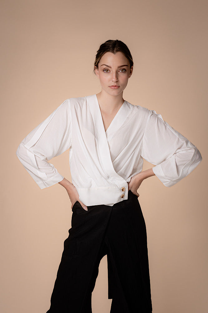 Flow Wrap Viscose Blouse