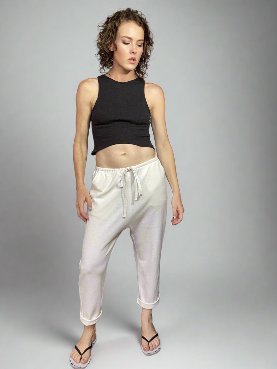 Effortless Hemp-Cotton Drawstring Pants