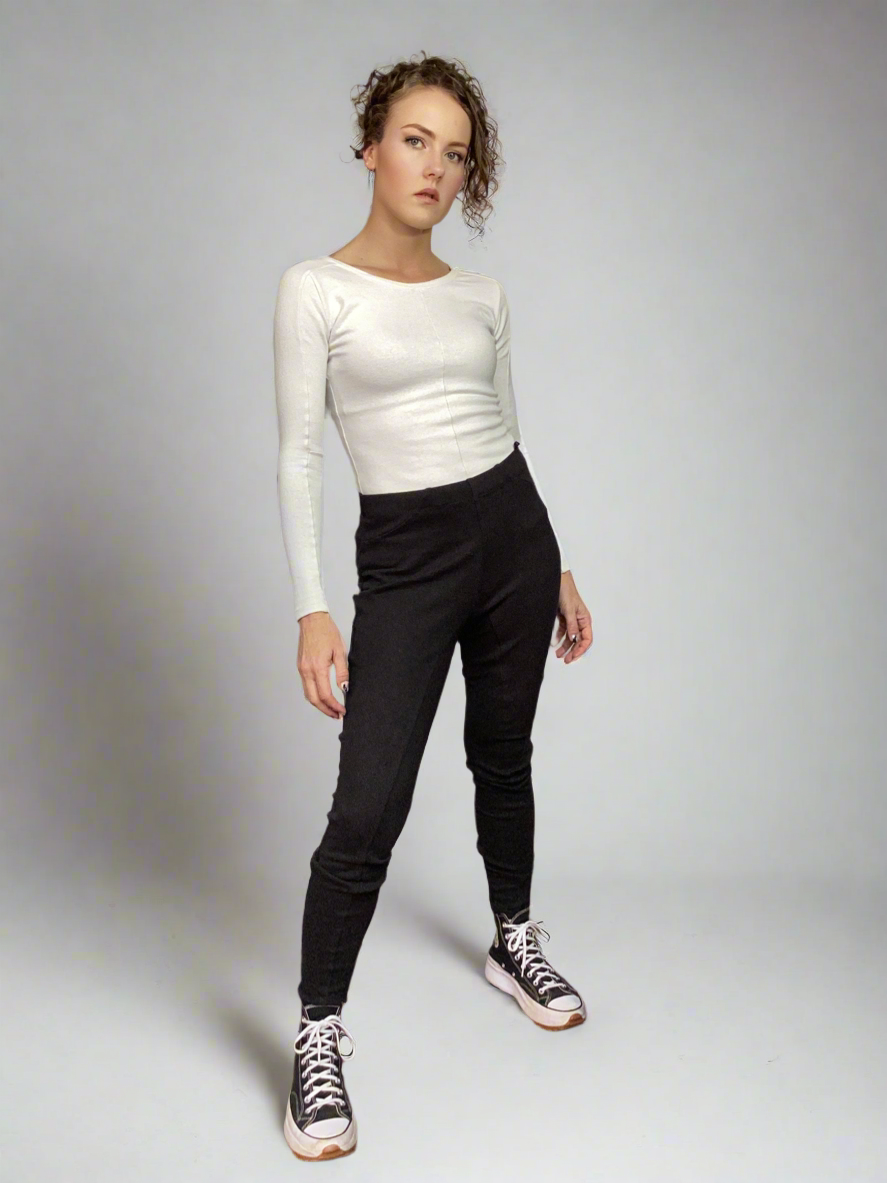 Luxury Rib Knit Panelled Leggings