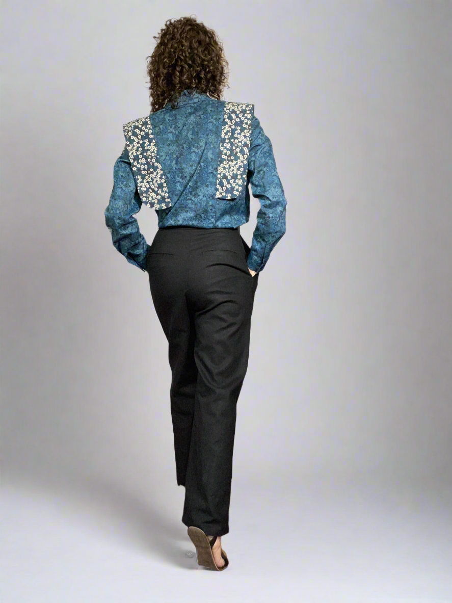 Tailored Wide-Leg High-Waisted Trousers