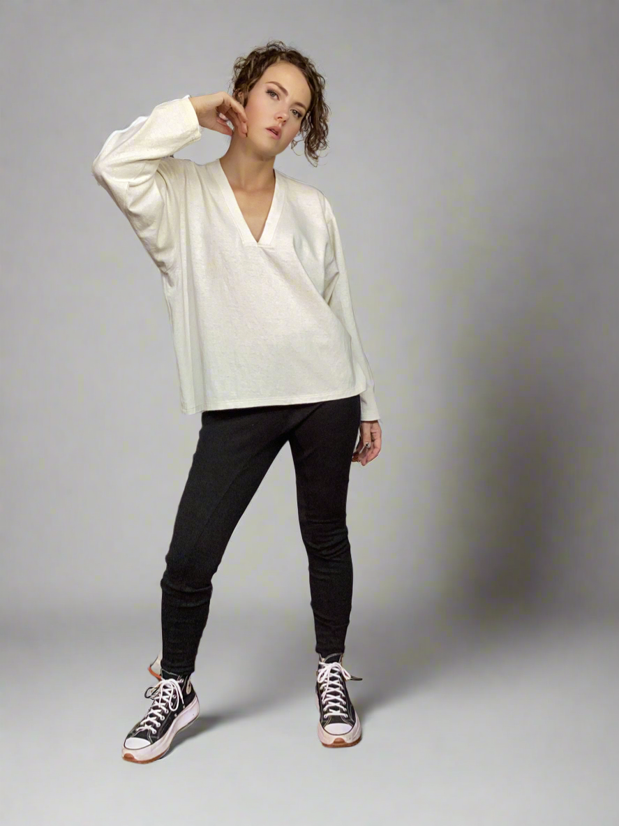 Luxe Loose-Fit Low V-Panel LSLV T-Shirt