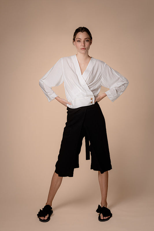 Flow Wrap Viscose Blouse