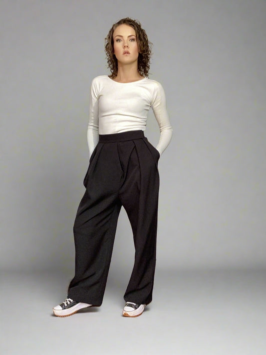 Luxury Rib Knit Long-Sleeve Top